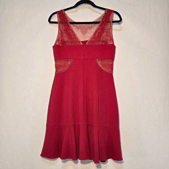 BCBG MAXAZRIA Quite Luxury Fuchsia ENIDA Ruffled Crepe Dress Size 6 LIKE NEW! - Picture 7 of 17